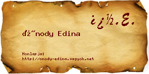 Ónody Edina névjegykártya